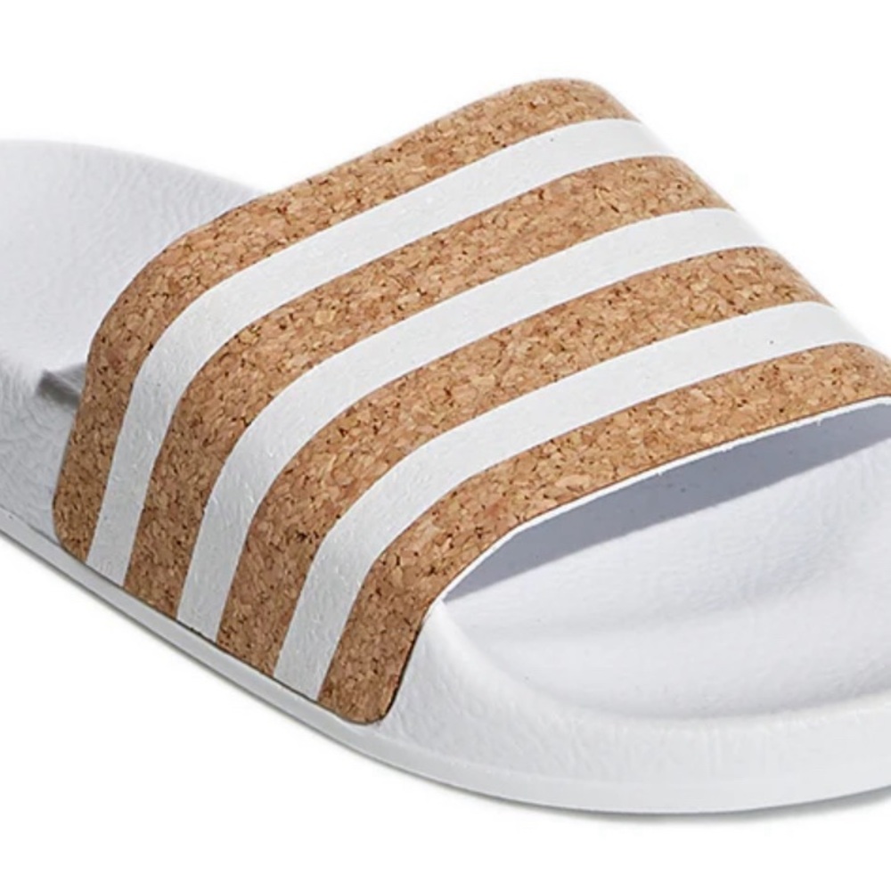 NWT Adidas Adilette Slides 'Cork in Size 8 - Picture 3 of 13